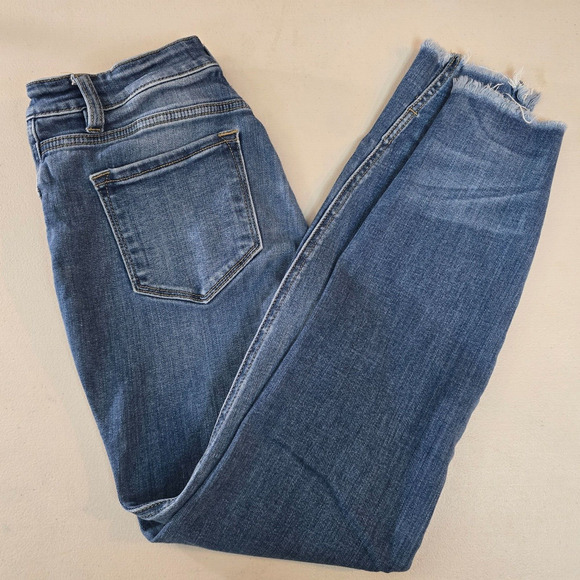 KanCan Jeans Women's 29 Cut Off Distress Button Fly Skinny High Rise Medium Wash - Picture 12 of 15